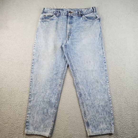Levi's Other - Vintage 90s Levi's Jeans Mens 38x32 Blue Acid Wash 550 Faded Distressed USA Made
